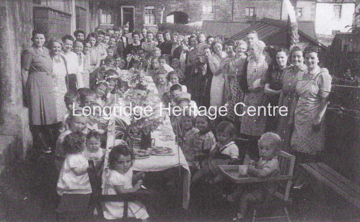 478B - Street Party - Group at rear of Hillcrest Ave - 1945